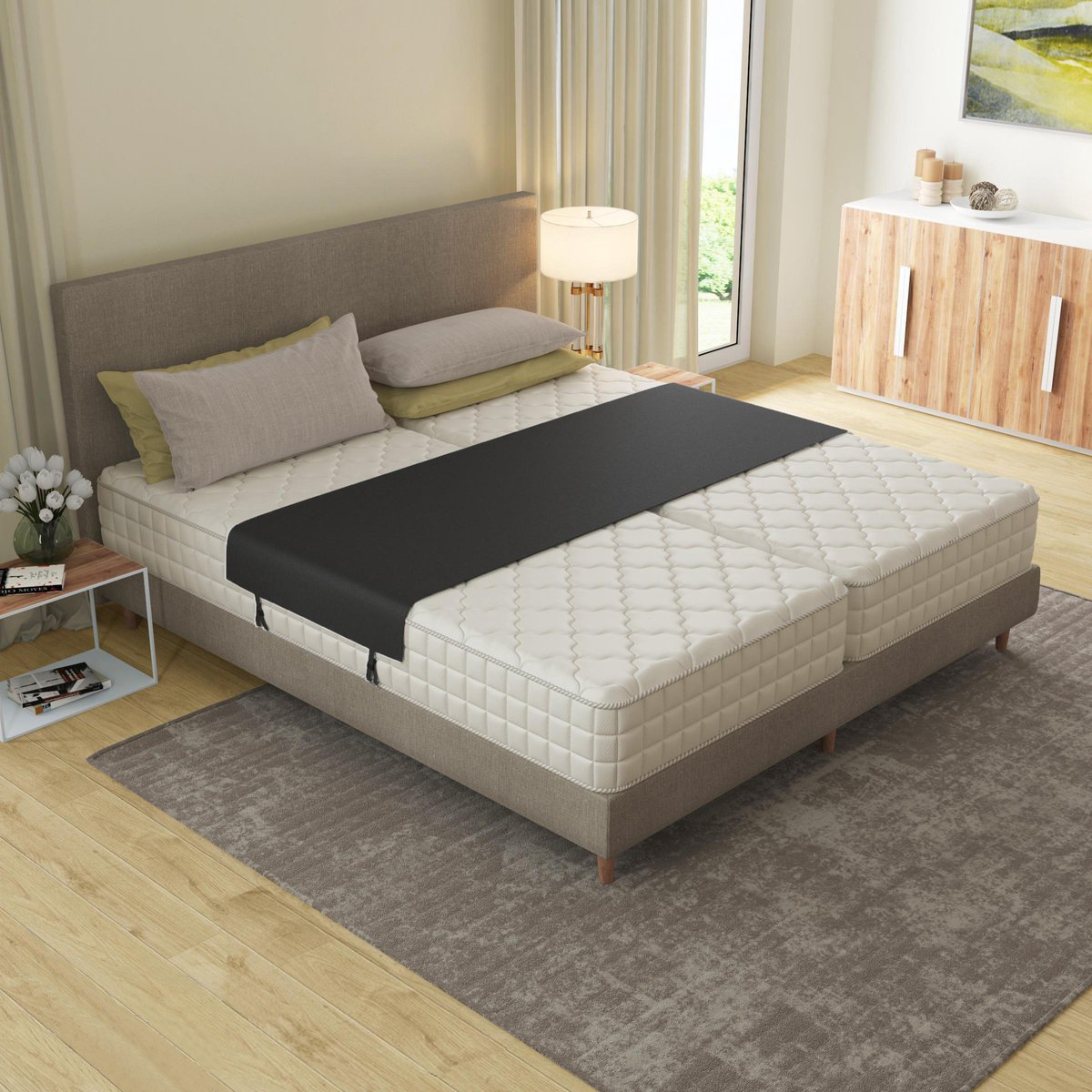 Amazon Hot Sale Hotel Home Bedding Horizontal Bed Bridge Adjustable Mattress Connector Double Bed Bed Bridge