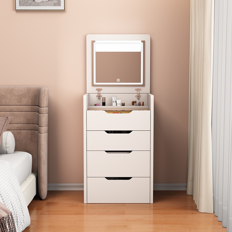 Dressing Table Cream Style Modern Simple Multi-Functional Flip-Top Cream Ultra-Small Apartment Storage Cabinet Makeup Table Integrated
