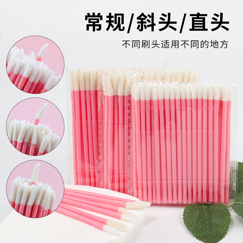 Wholesale new 50 disposable multi-purpose portable spiral solid rod lip brush lipstick brush eyelash cleaning brush