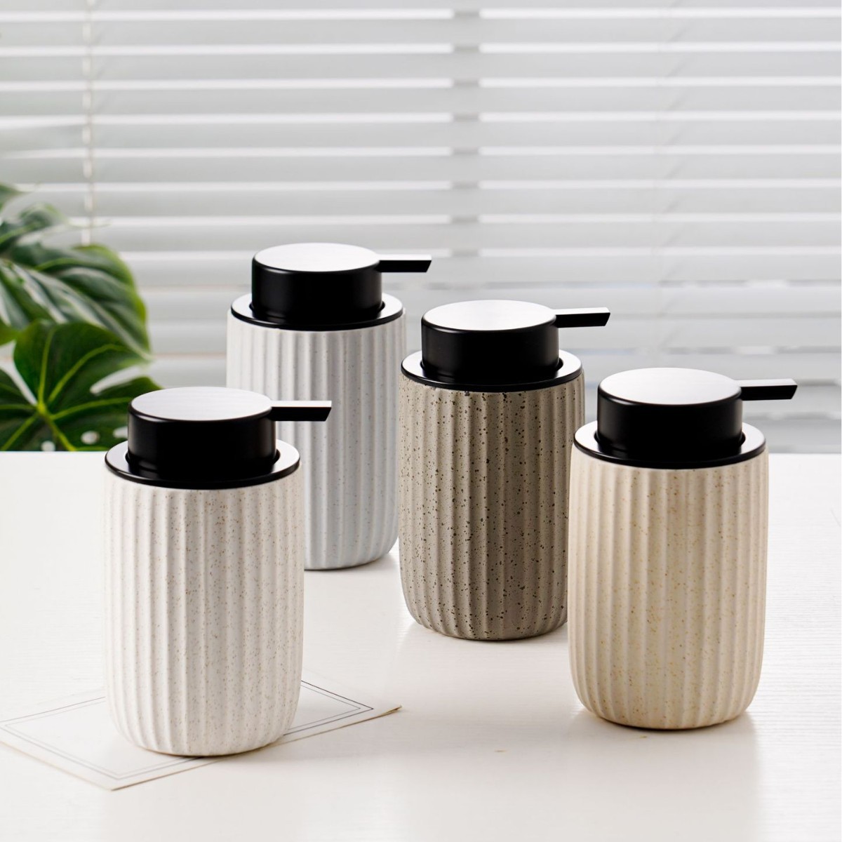 Cross-border Ceramic Bathroom Products Foaming Bottle Hand Sanitizer Bottled Lotion Bottle Mousse Bottle Large Capacity