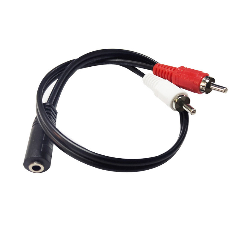 Left and right audio output conversion line double revolution 3.5 female AV line headphone plug power amplifier TV set-top box