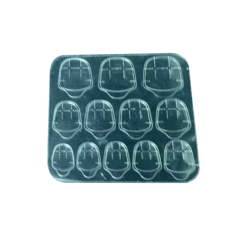 Qingdao Domestic Square Manicure Jelly Adhesive Stickers 24 Pieces Transparent No Residue Yellow Wearable Nails Special Double-Sided Tape