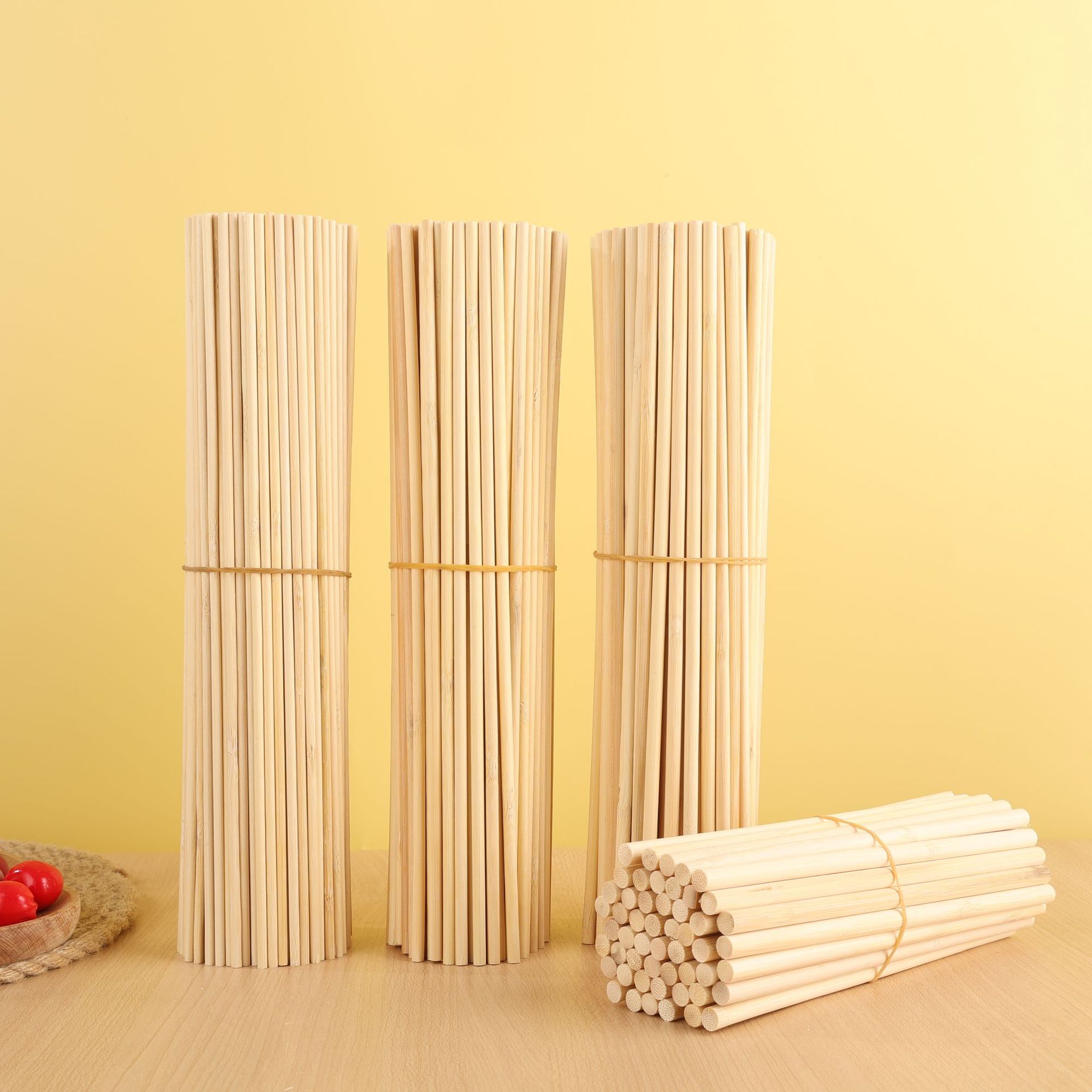 2mm-10mm round bamboo stick handmade diy material flat head wooden stick ball fan handle lantern Rod wig stick round bamboo stick