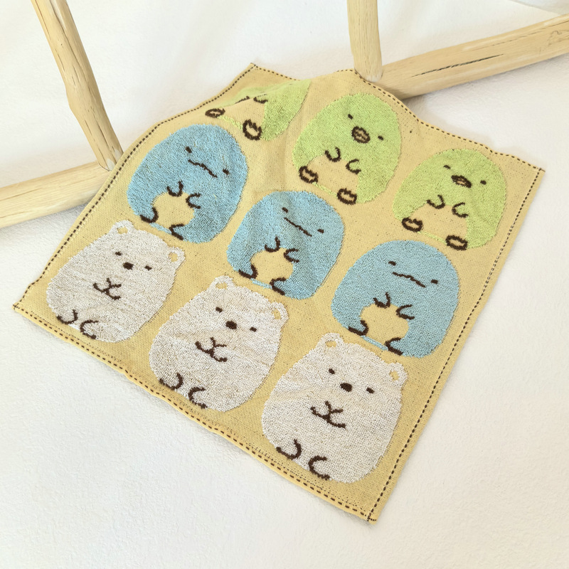 Exported to Japan High-end Fine Cotton Yarn-dyed Jacquard Embroidered Large Square Towel Hand Towel Kabi Lisa Dog Multi-color