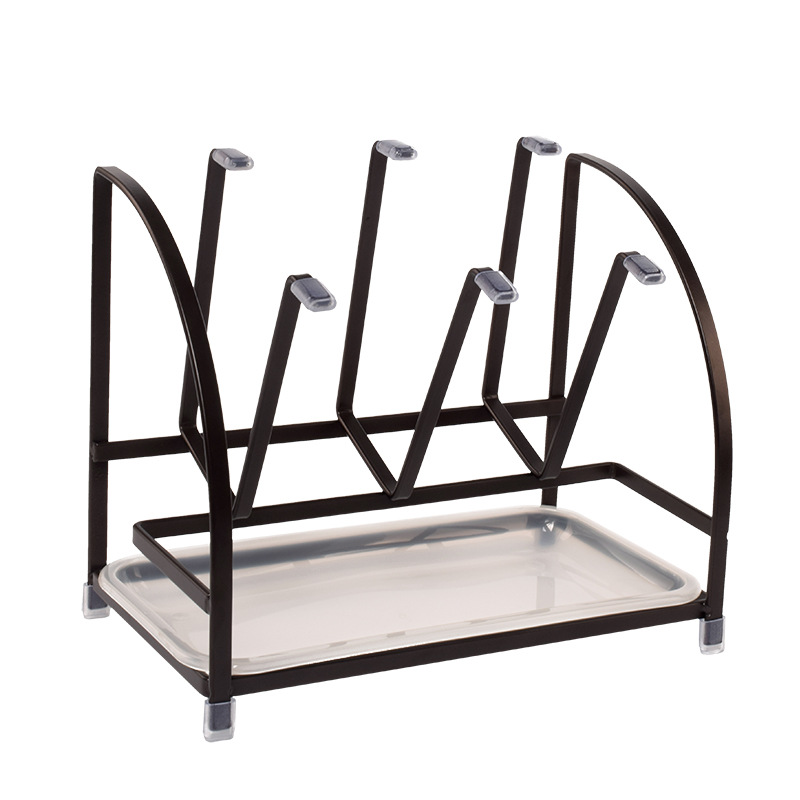 Factory Direct Supply Spot Wholesale Square Steel Six-Cup Rack Drain Rack Household Upside-Down Storage Glass Cup Rack Desktop Storage