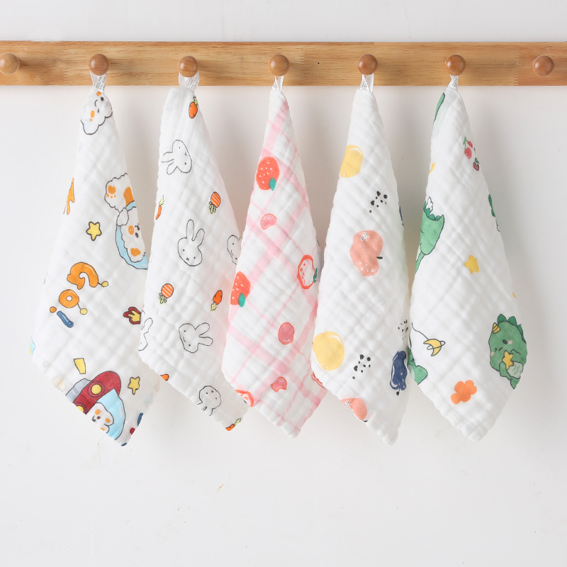 [Affordable Model] [Single Gift Bag Packaging] Baby Square Towel Newborn Pure Cotton Baby Gauze Small Towel