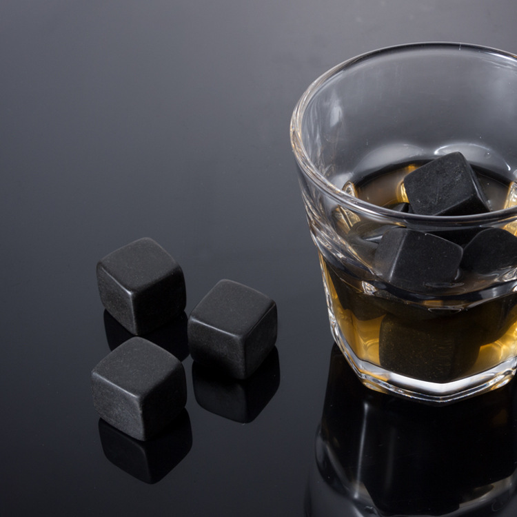 Black basalt WhiskyStones whisky ice wine support printing trend characteristic logo factory direct supply