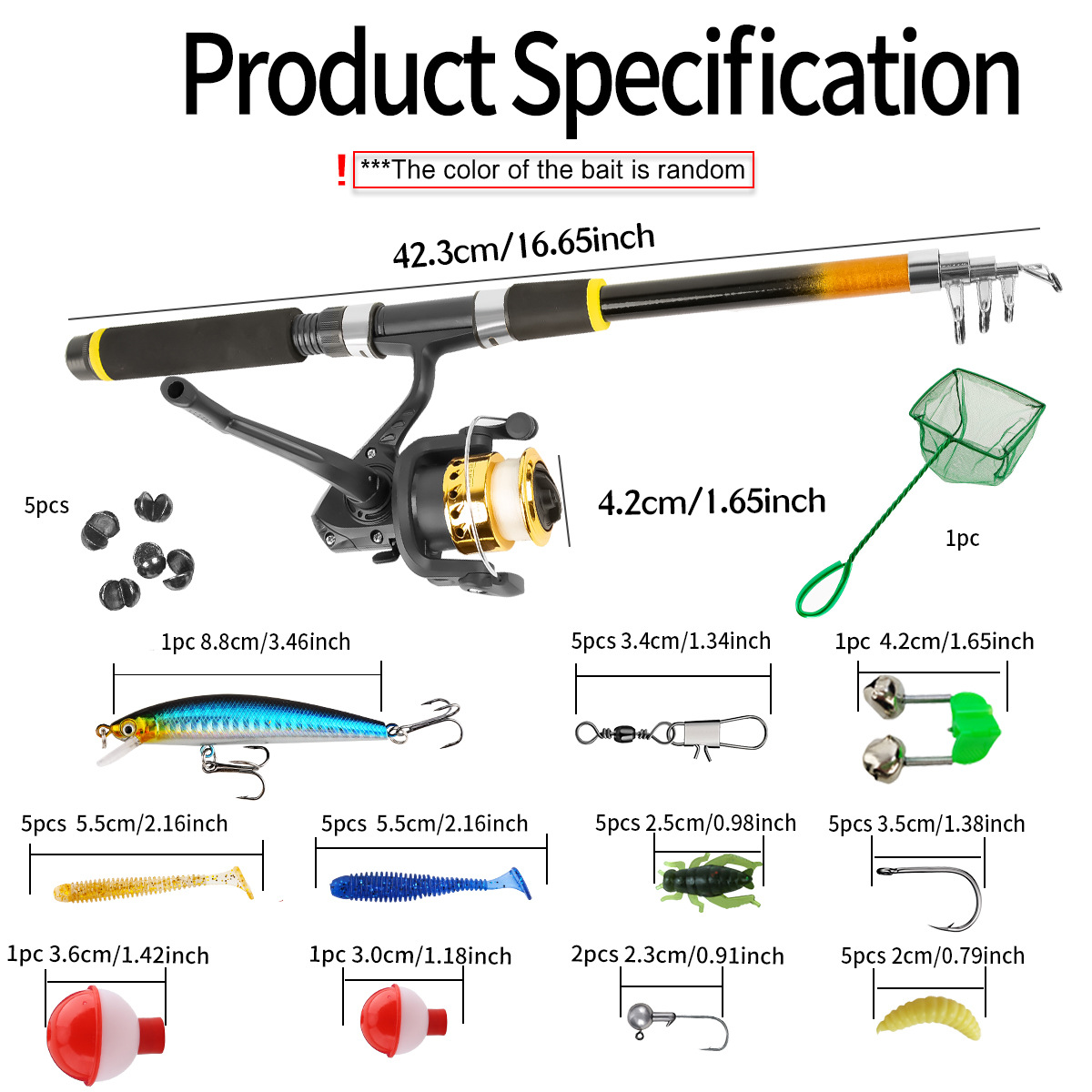 2.1m 2.3m Ultra-Short Sea Rod and Reel Set, Cross-Border Travel Fishing Gear Set, Complete Set of Lure Rod Set