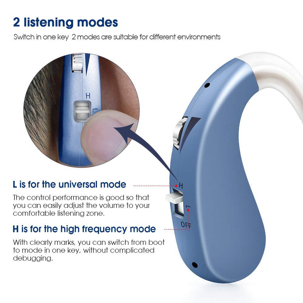 [Cost-effective] BTE hearing aid USB cable charging adjustable left and right universal sound collector English version