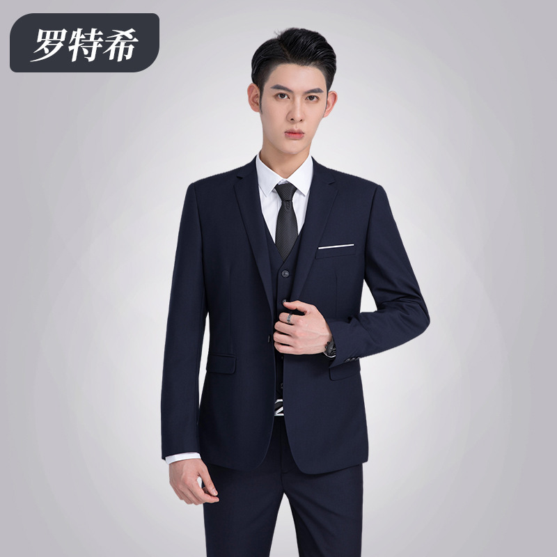 Suit men's Korean-style slim-fit suit for work Korean-style suit team dress bridesmaid business formal wear autumn and winter