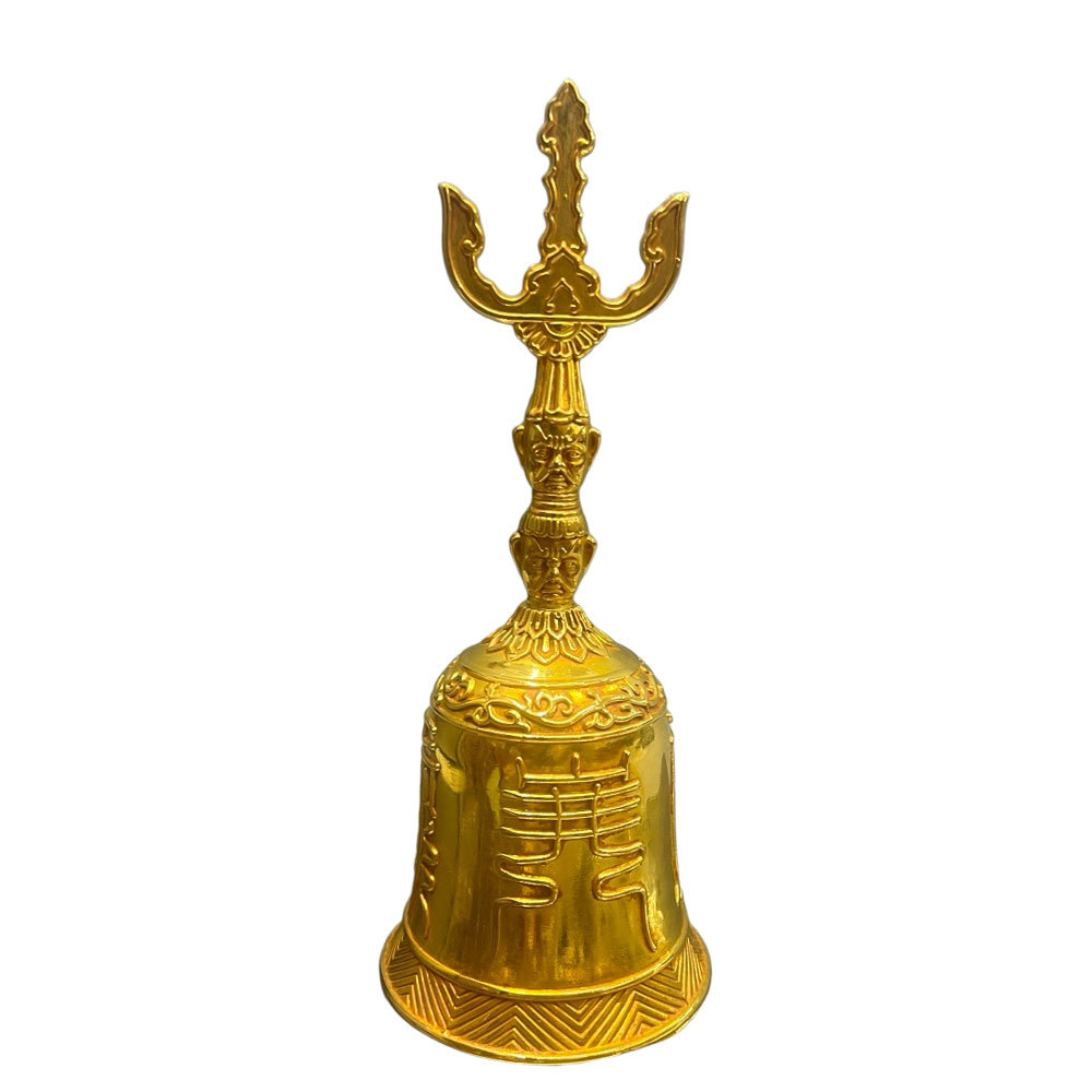 Retro Pure Copper Gilt Sanqingling Brass Handicraft Ornaments Cultural and Creative Market Imitation Chinese Old Objects Decorations