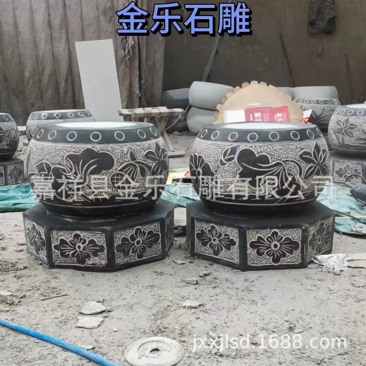 Factory direct carved octagonal stone pillar pier temple park garden lotus pillar top stone hollow antique pillar cornerstone