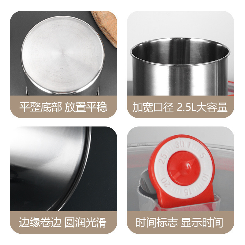 Stainless steel cotton ice brick bucket with lid ice shaving machine ice brick bucket large capacity straight cup without handle string barrel