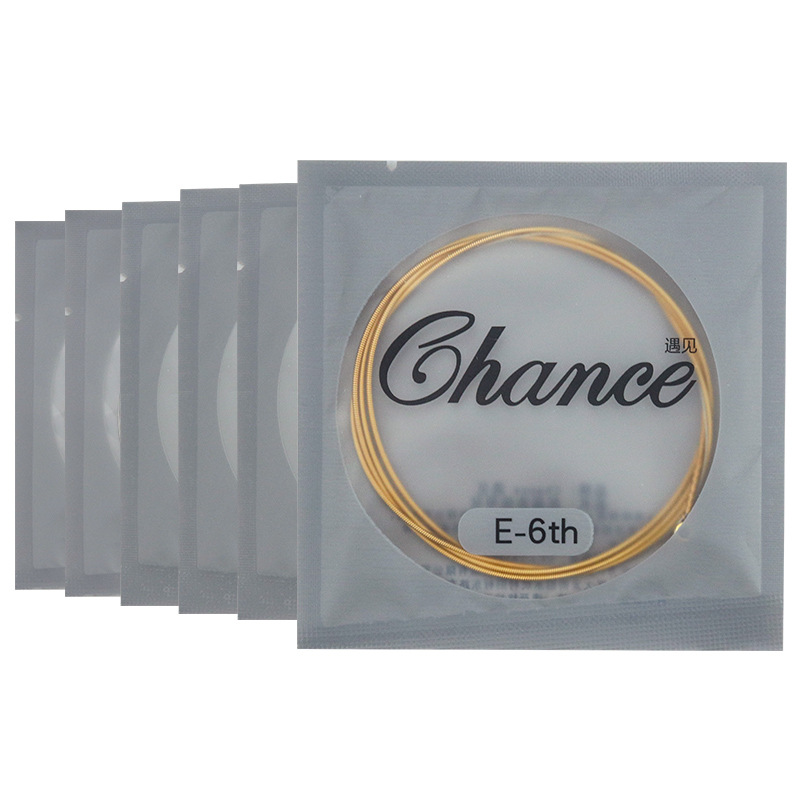 Set of 6 Brass Strings for Acoustic Guitar, Including Single Strings for the 1St, 2Nd, and 3Rd Strings