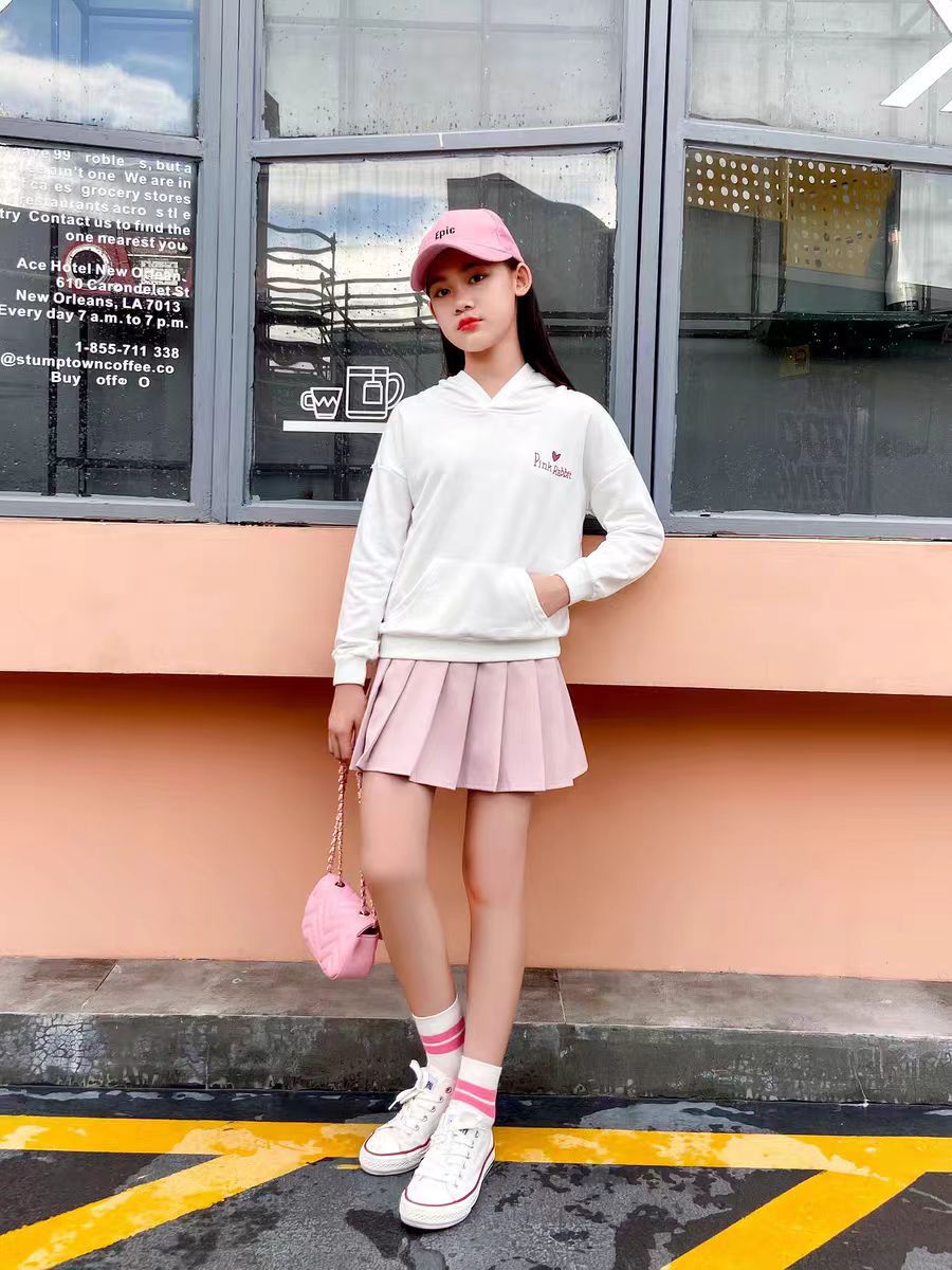 Girl's Skirt 2024 Autumn Girl's All-match White Pleated Skirt JK Uniform Skirt Black Korean Style Short Skirt suit