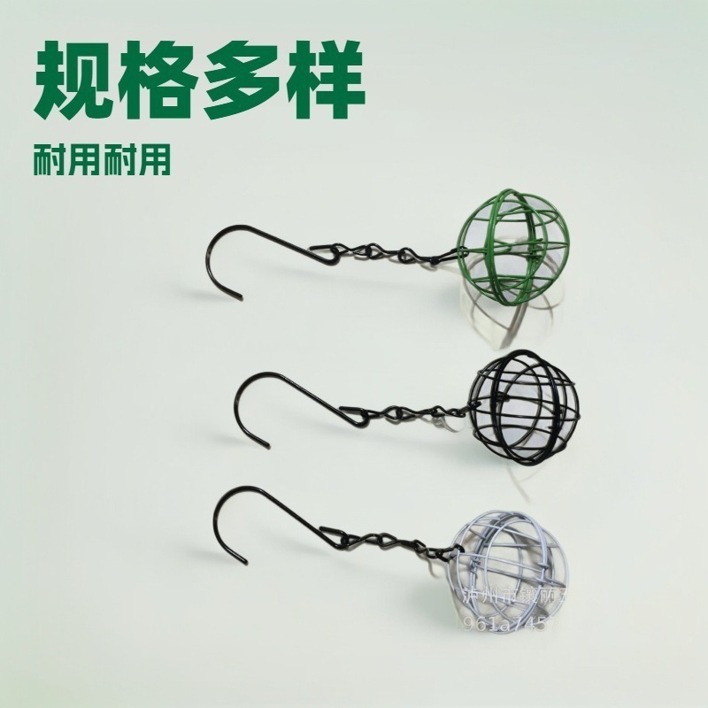 Metal Crafts, Hollow Iron Art, Round Ball Bird Feeder, Outdoor Garden Black Single Hook Hanging Chain Feeder