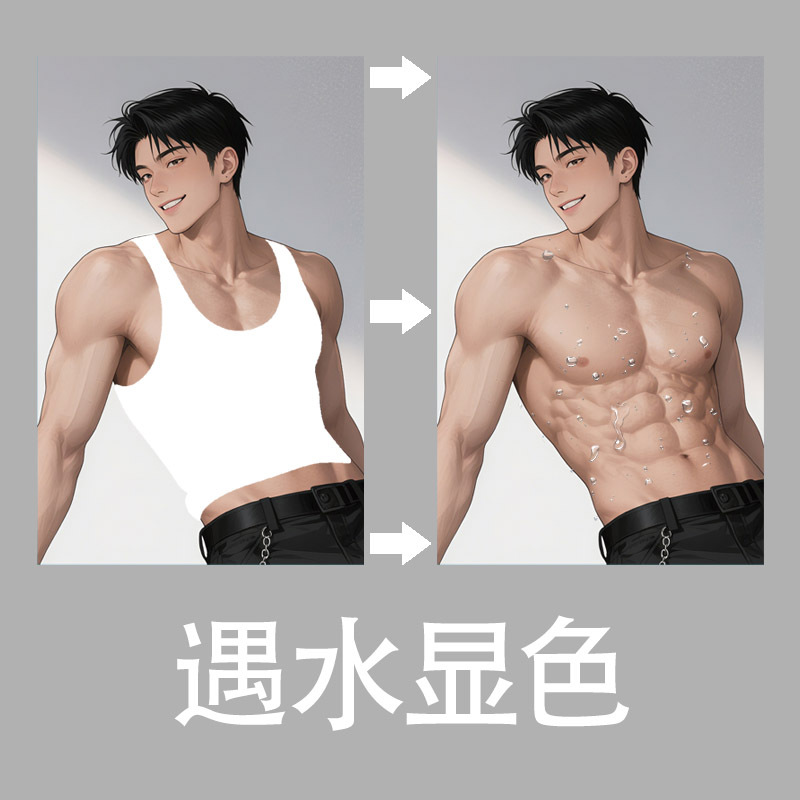 Water-Sensitive Card, Water-Sensitive Postcard, Wait for Me after School, Water-Sensitive Color Change, Revealing When Exposed to Water, Anime Star Peripheral Small Card Customization