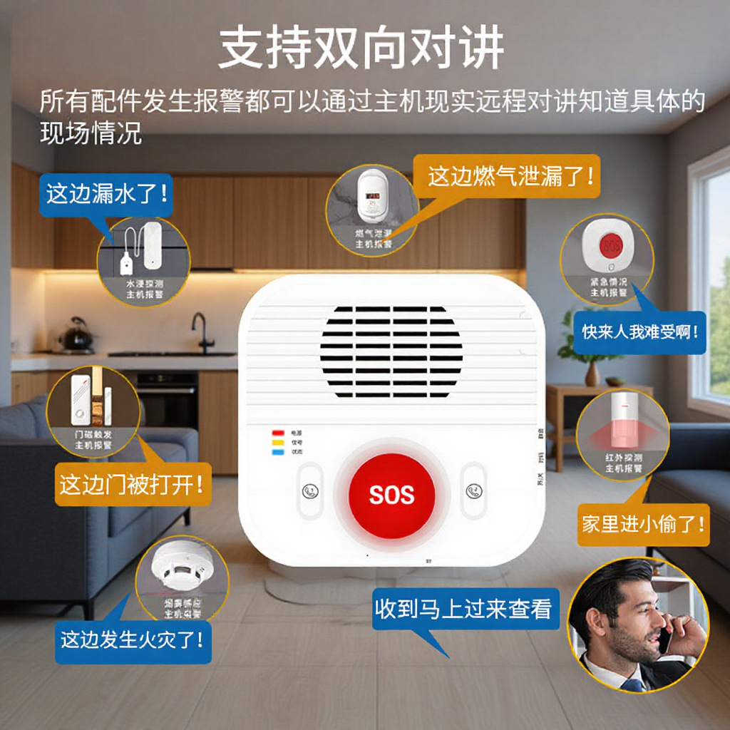 Nursing Home 4g Elderly Home Remote Calling Gateway System Equipment Alarm Host Suitable for Aging-Friendly Smart Home