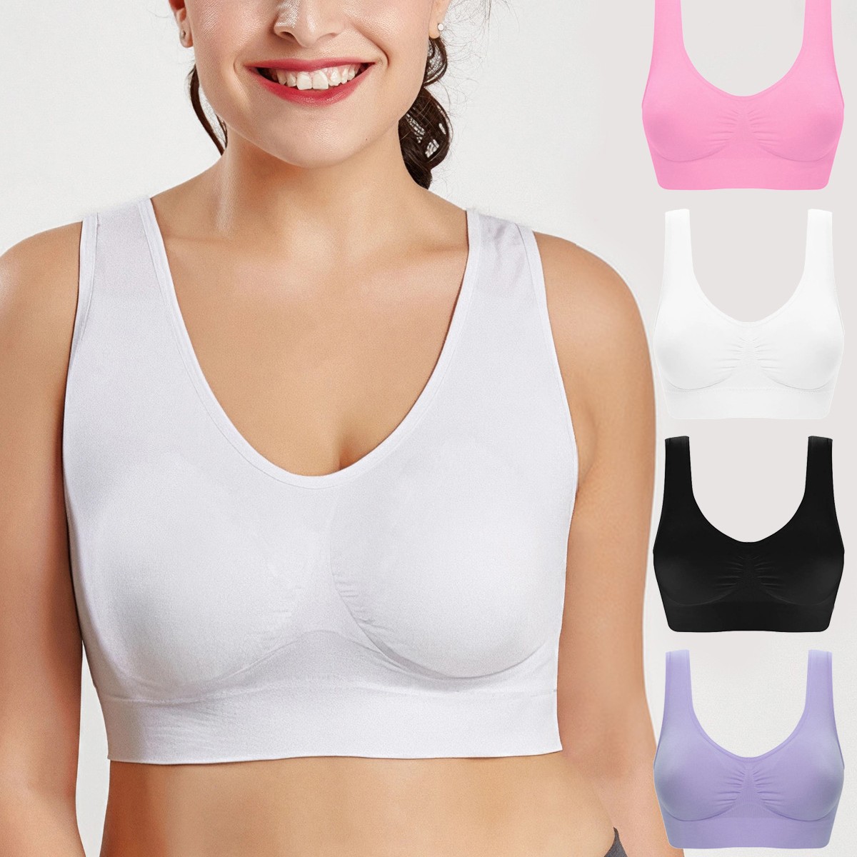Бюстгальтер больших размеров для женщин, маленький жилет, бесшовный, однослойный, для сна, йоги и спорта