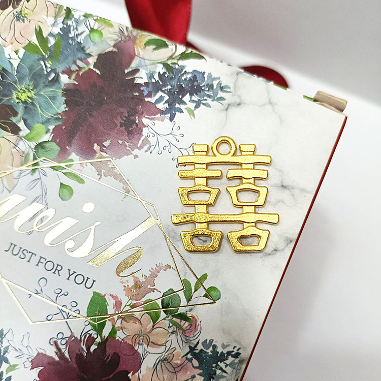 Happy Word Pendant, Wedding Candy Box, Double Happiness Wedding Supplies, 囍 Character Pendant, Gourd Pin, Wedding Pendant, Metal Happy Word