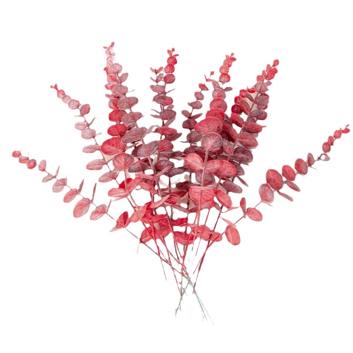 Amazon cross-border simulation single golden eucalyptus artificial eucalyptus leaves fake flowers green planting Christmas flower arrangement decoration