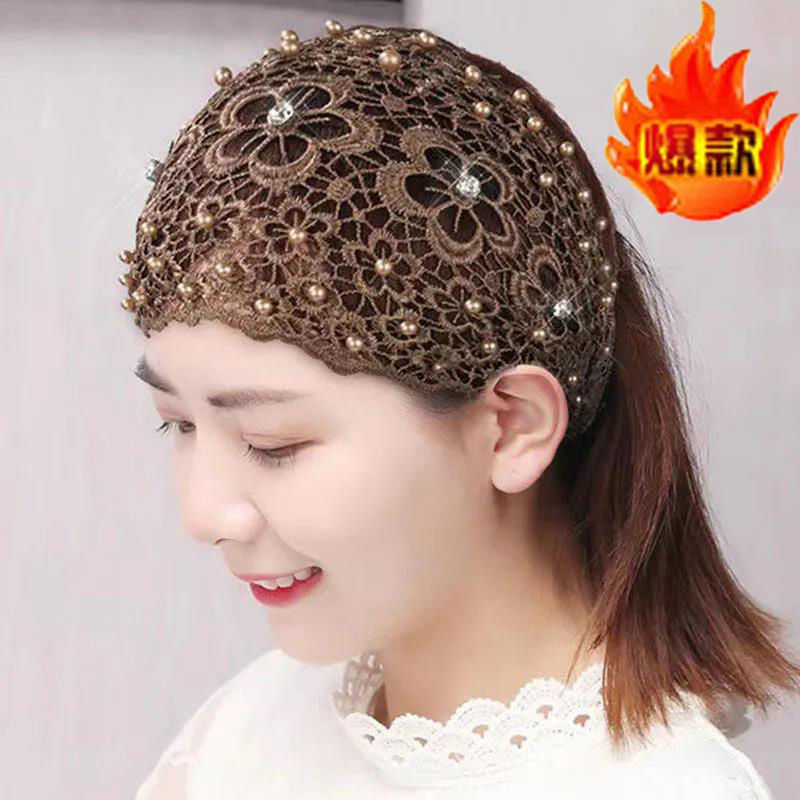 Накрытие для головы для пожилых людей с белыми волосами, вуаль для прикрытия висков, артефакт для белых волос, шелковый шарф, сетчатая шапка, расширенный летний тонкий тюрбан