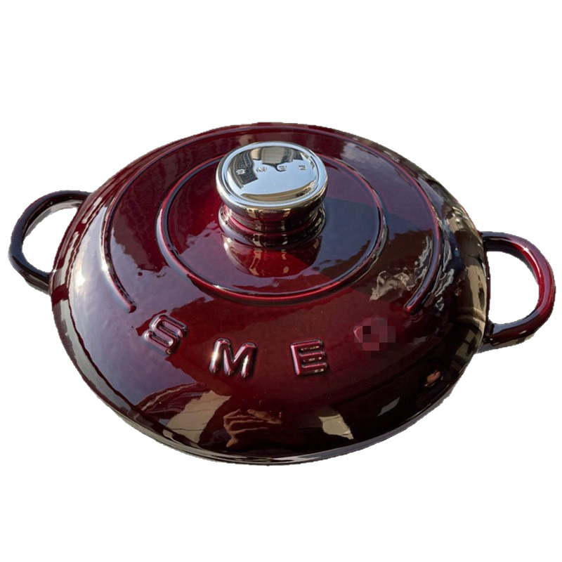 SM Smee EG Seafood Pot Enamel Pot Home Stew Soup Pot 26CM Soup Pot 2.2 Raised Quality Cast Iron Pot