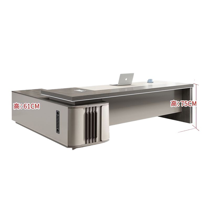 Boss Desk Office Desk and Chair Combination Fashionable President Desk Executive Desk Supervisor Desk Elegant Light Luxury Office Furniture