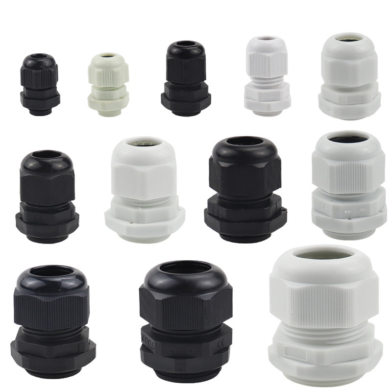 Nylon plastic cable waterproof joint fixing head PG7/PG9/PG11/PG13.5/PG16/PG19/PG21