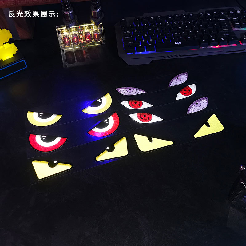 Devil Eyes Electric Vehicle Sticker Motorcycle Helmet Reflective Decoration Mavericks Yadi Personalized Creative Car Sticker