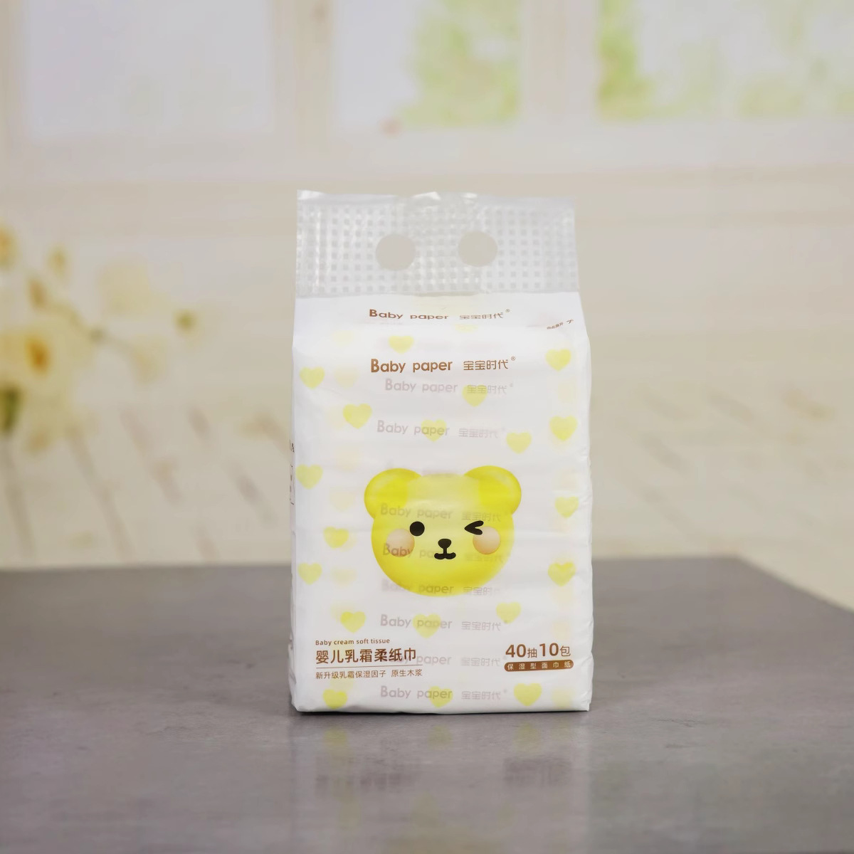 Baby Era Baby Cream Tissue 40 Pumps 10 Packs of Soft Tissue Moisturizing Paper Infant Soft Cloud Soft Tissue Paper