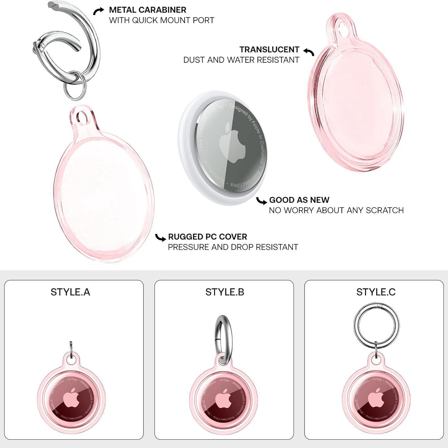 Suitable for Apple Airtag Anti-Lost Device Protective Cover Pure Color Airtag2 Tracker Tpu All-Inclusive Waterproof Protective Cover