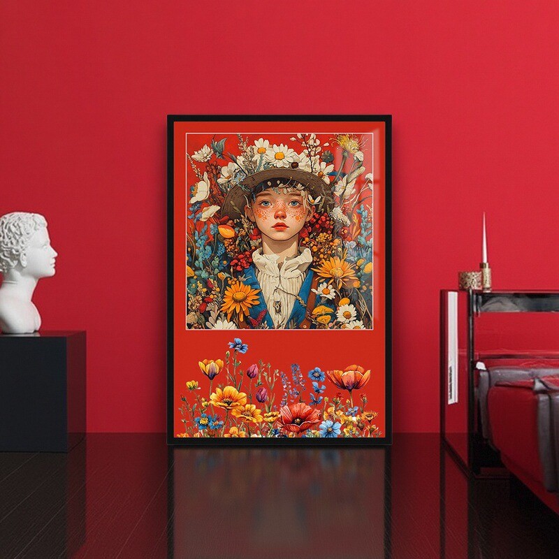 2025 New Light Luxury Trendy Decorative Painting Bedroom Bedside Cream Style Cartoon Cute Two-Dimensional Hanging Painting Birthday Gift