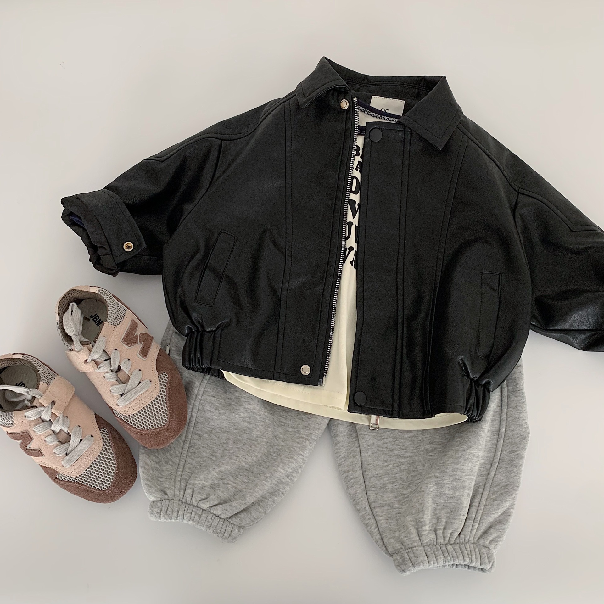 Maibao Children's Leather Jacket 2026 Autumn/Winter New Style Boys and Girls Stylish Leather Jacket Boys' Motorcycle Jacket Manufacturer Wholesale