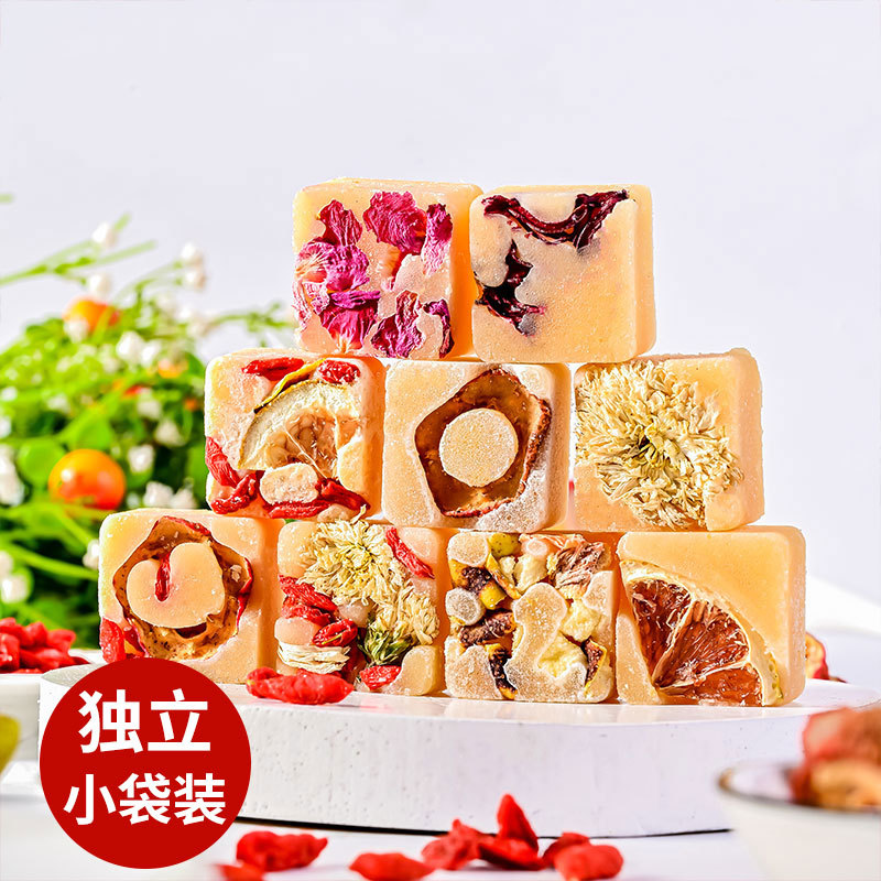 Old Rock Sugar Lemon independent packaging cube sugar block Luo Shenhua chrysanthemum honey sugar freeze-dried tea beverage factory wholesale