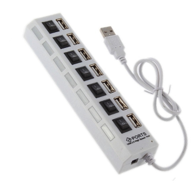 7-Port HUBUSB HUB with independent switch HUB 7-position expansion splitter 7-hole USBhub HUB