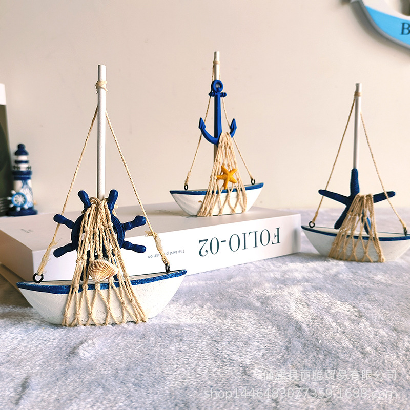 Factory Mediterranean style sailing decoration and furnishings porch desktop bookshelf ornaments theme wedding table props