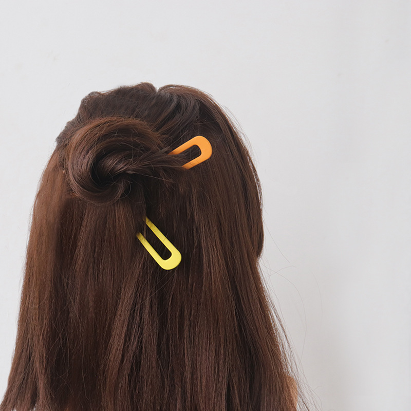 U-Shaped Hairpin Metal Ball Head Hairpin Ancient Style Han Dynasty Frosted Ins Style Pure Color Simple Hairpin Insert Comb Candy Color