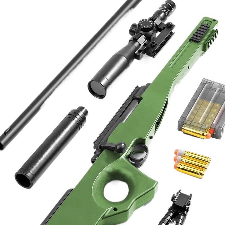 Extra Large Awm Sniper Rifle for Kidsren and Boys Black Technology 98K Toy Grab Shell Soft Bullet Barrett 10 Years Old and Above