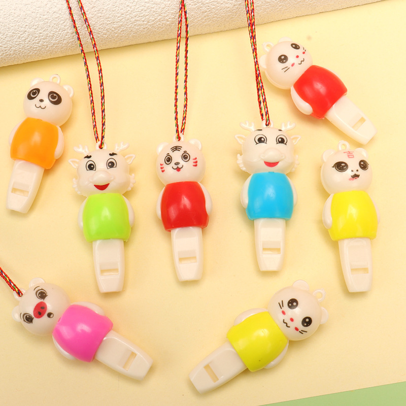 Glowing Cartoon Animal Whistle with Lanyard, Birthday Party Cheering Toy, Kindergarten Small Gift, Night Market Wholesale