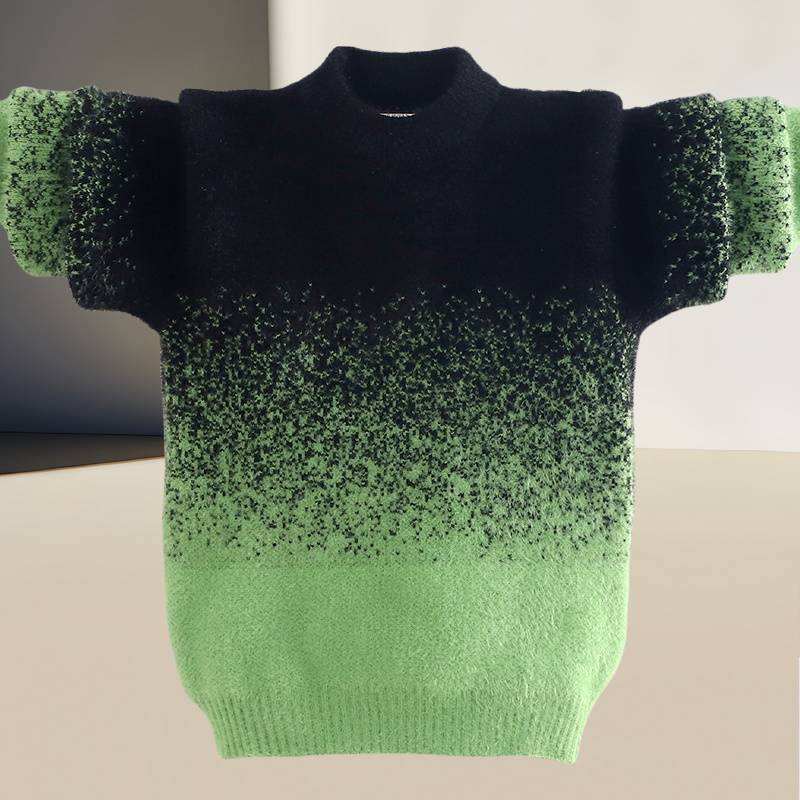Boys' mink velvet padded sweater 2024 autumn and winter new children's gradient warm round neck bottoming sweater