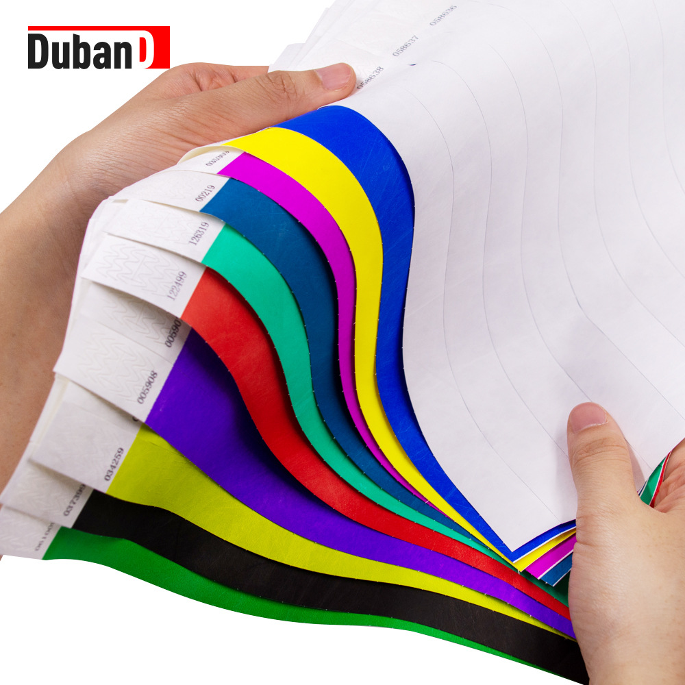 Браслет из бумаги Tyvek Dupont одноразовый медицинский водонепроницаемый с логотипом для парков аттракционов