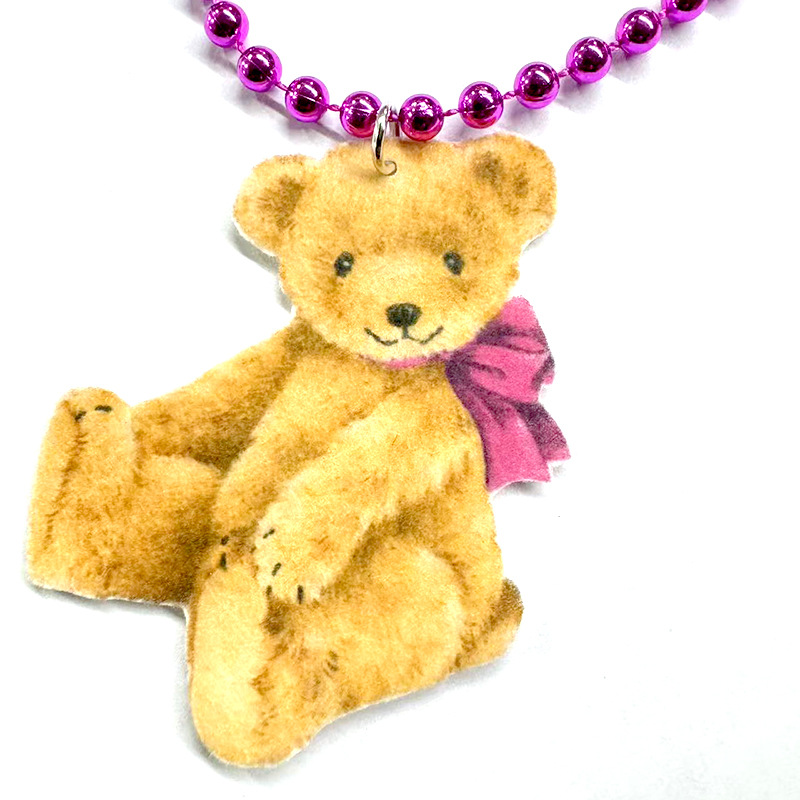 Necklace Long Woolen Chain Bear Short Hair Beaded Style Fashionable All-match Clothes Accessories Long Winter Clothes Dress