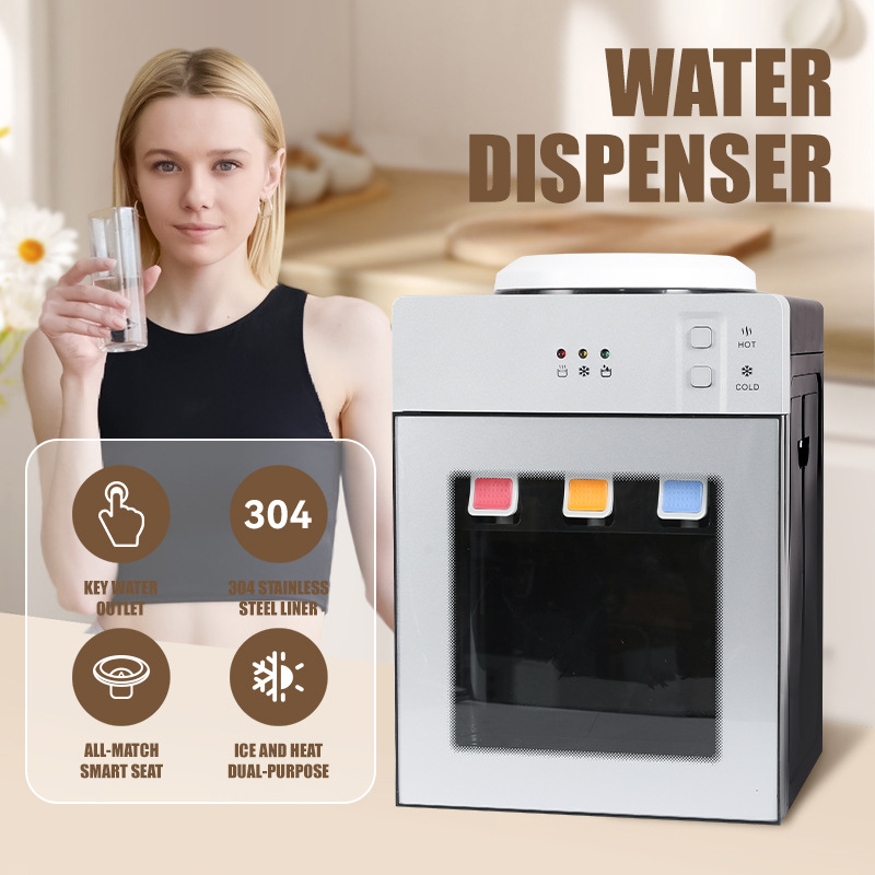 Desktop water dispenser cold and hot refrigeration heating water dispenser three export foreign trade water dispenser small non-mini refrigerator