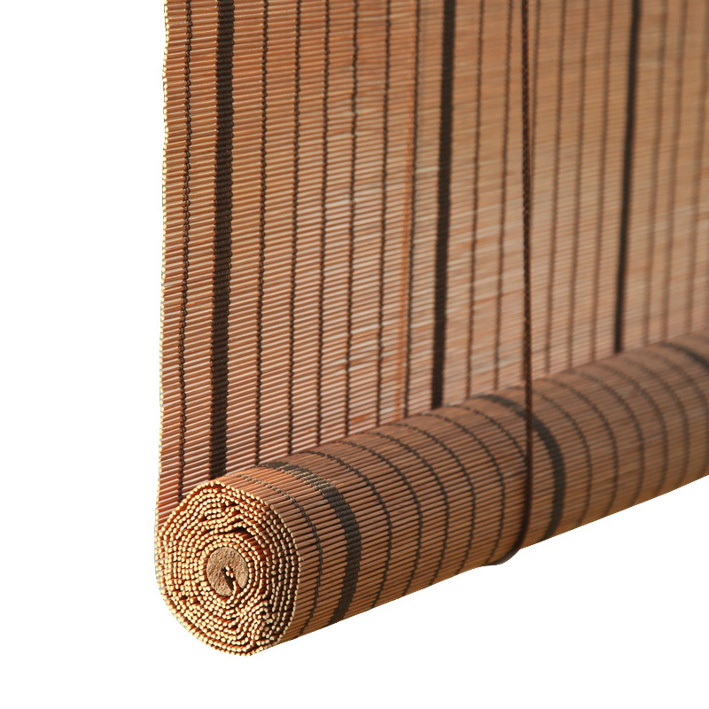 Outdoor Bamboo Blinds, Roller Blinds, Pavilion Balcony Sunshade, Tea Room Sun Protection Bamboo Curtains with Varnish, Waterproof Bamboo Roller Blinds