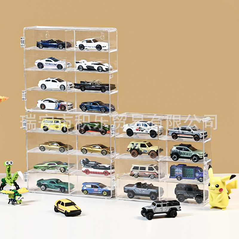 Hot Wheels Storage Box Punch-Free Sticky Wall Car Model 1:64 Children's Toys More Beautiful Transparent Display Stand