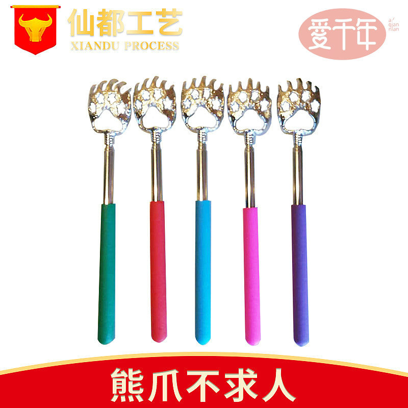 Массажер-царапка с когтями медведя, телескопическая стальная царапка, 6 случайных цветов с механическим таймером