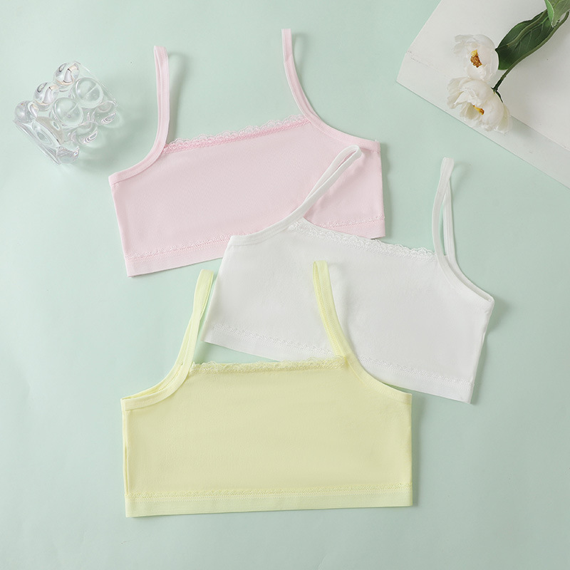 Children's Vest 7-9 -- 3-4 Years Old Girls' Developmental Camisole Tube Top Pure Cotton Underwear for Girls and Primary School Students