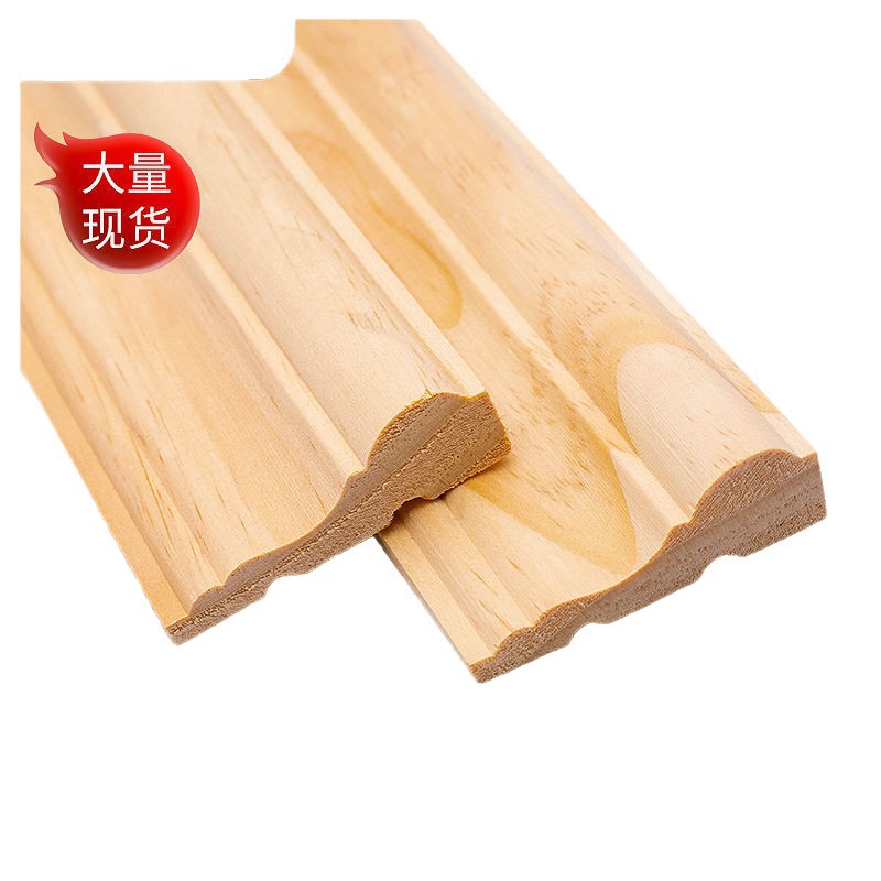 Solid Wood Molding Decorative Wood Background Wall Border Wooden Strip Door Trim Molding Ceiling Natural Wood