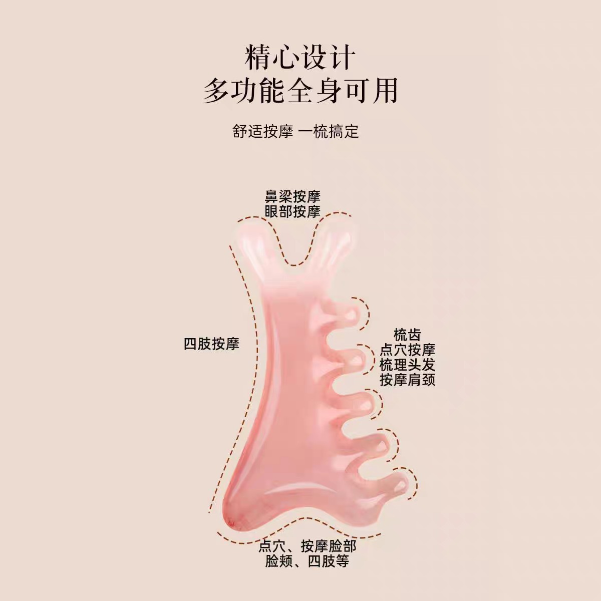 Head Massage Comb Small Dolphin Head Meridian Comb Picking Tendons Comb Large Wide Teeth Massage Comb Thickened